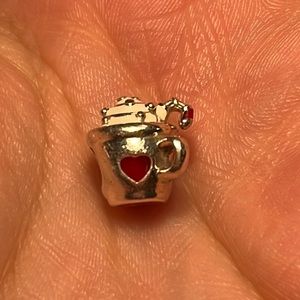 Gold and Red Heart Charm Bracelet